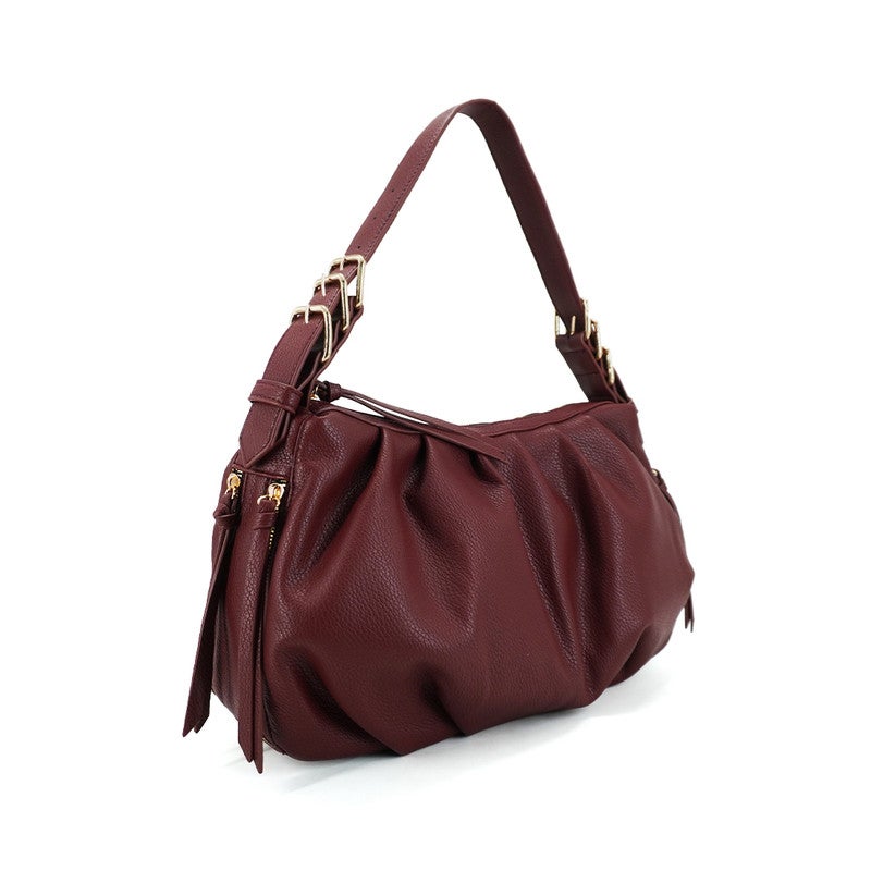 Hush Puppies Women's Slouchy Hobo-Style Handbag Burgundy - Image 2